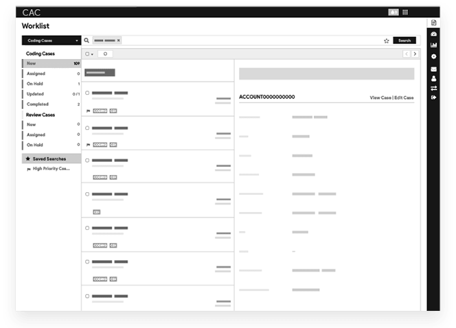 actionable cac worklist screen