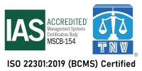 ISO / IEC 22301:2019 BCMS Certified
